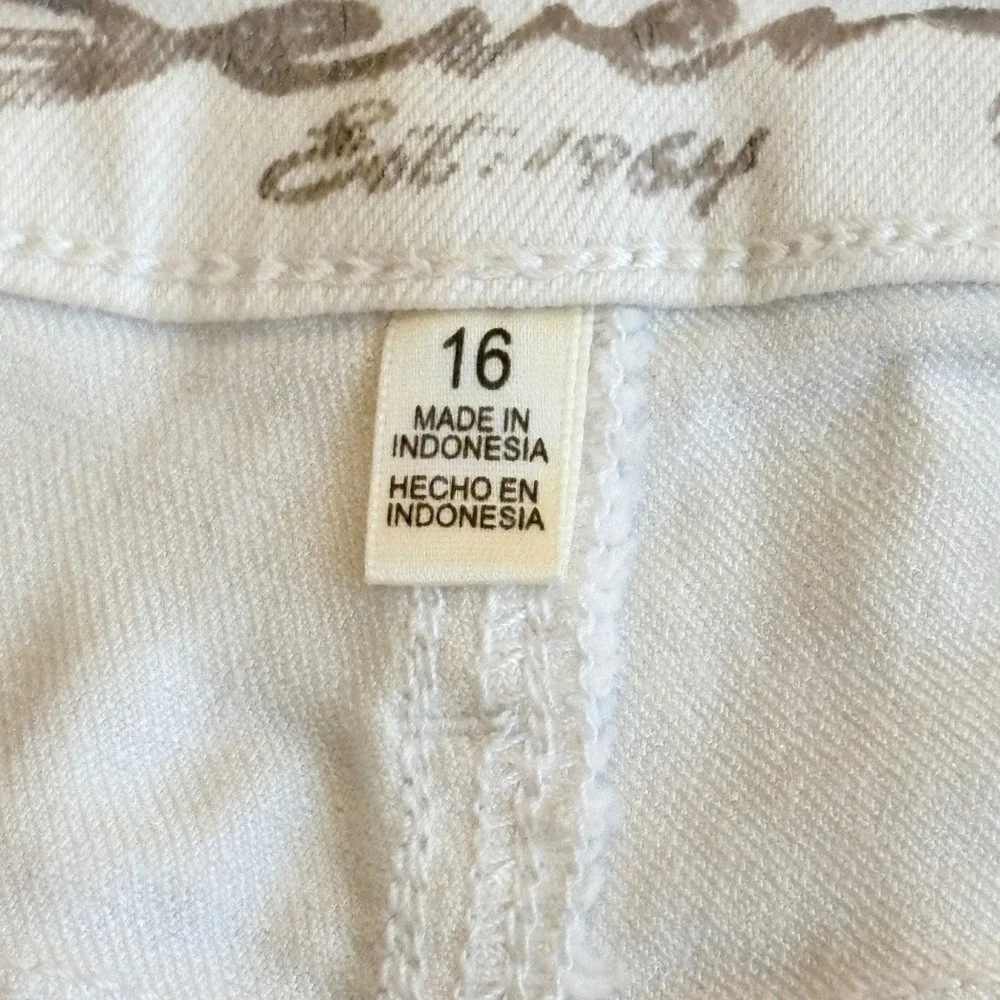 Seven7 Womens 16 Denim Shorts White Raw Hem Frayed Stretch Cutoff Mid Rise